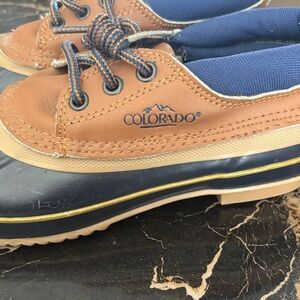 Women's Brown and Blue Winter Boots